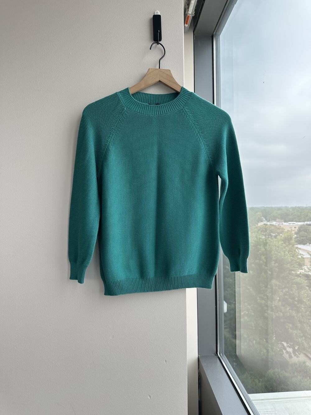 Weekend MaxMara Knit Sweater Green Crewneck Raglan Cotton Quiet Luxury